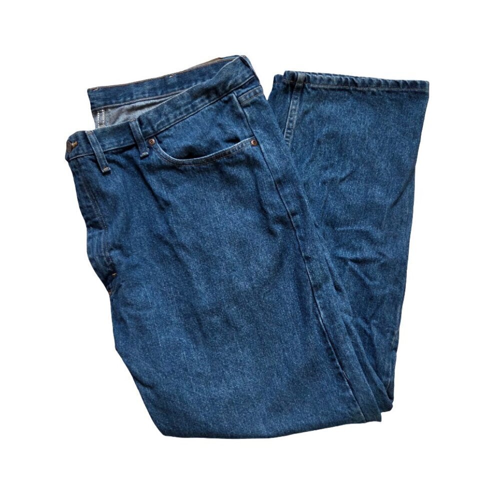 Wrangler Jeans 46x30 Mens Blue Denim Straight Leg Regular Fit Cowboy Workwear - Picture 3 of 10